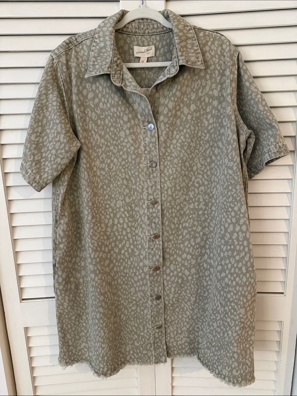 Universal Thread Taupe Animal Print Button-Down Dress - NWT